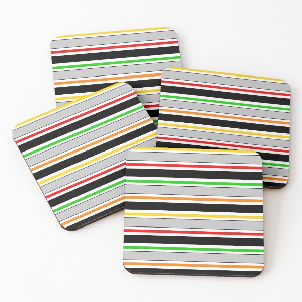 Item preview, Grey Black Colorful Stripes Pattern designed and sold by PatternTitan.