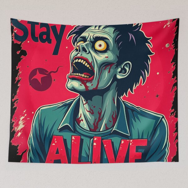 Item preview, Stay Alive Zombie Survival Poster designed and sold by artwaves.