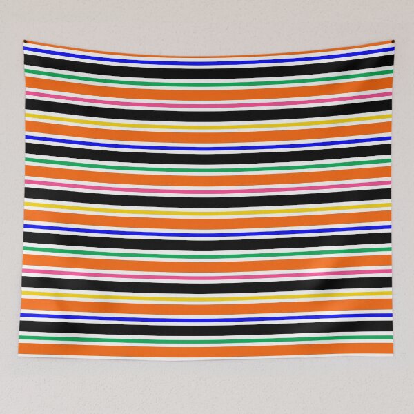 Item preview, Orange Black Colorful Stripes Pattern designed and sold by PatternTitan.