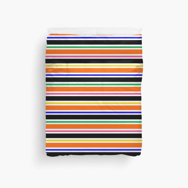 Item preview, Orange Black Colorful Stripes Pattern designed and sold by PatternTitan.