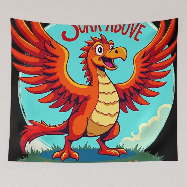 Item preview, Cartoon Phoenix with Motivational Text designed and sold by artwaves.