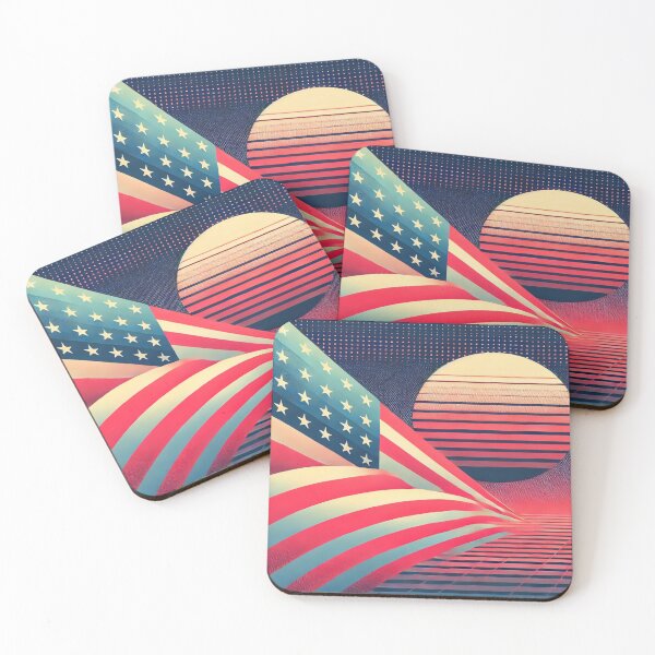 Item preview, Minimalist American Flag with 80s Twist designed and sold by Genady.