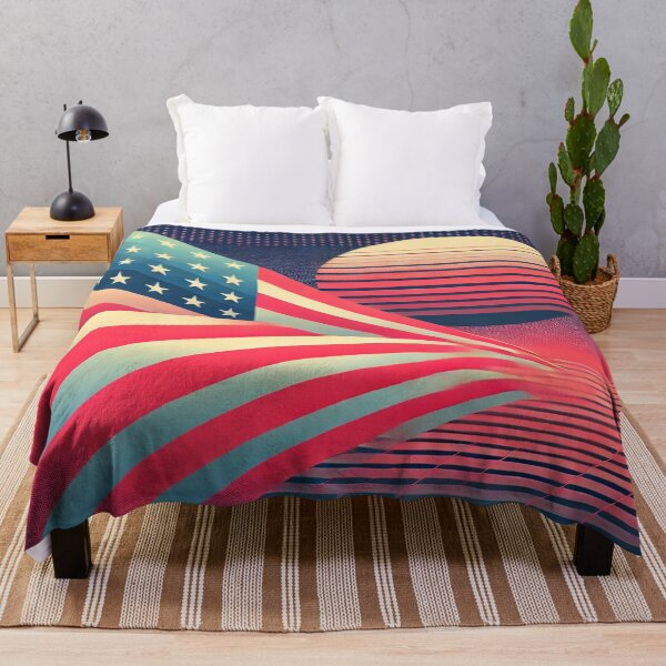 Item preview, Minimalist American Flag with 80s Twist designed and sold by Genady.
