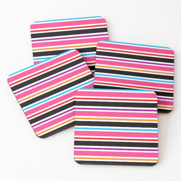 Item preview, Pink Black Colorful Stripes Pattern designed and sold by PatternTitan.