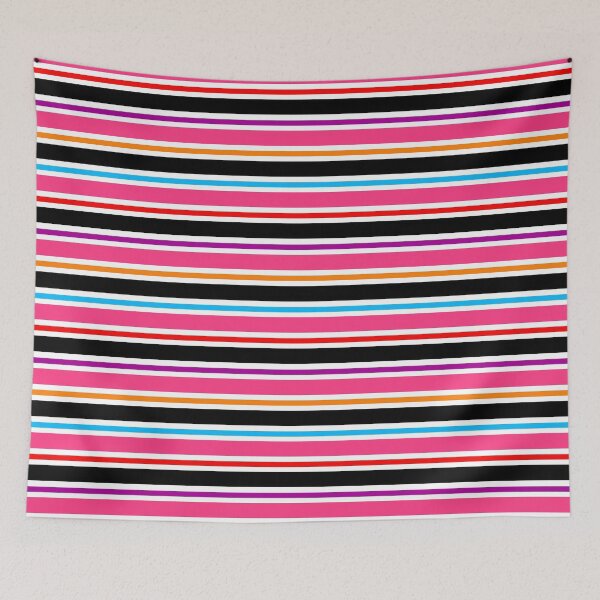 Item preview, Pink Black Colorful Stripes Pattern designed and sold by PatternTitan.