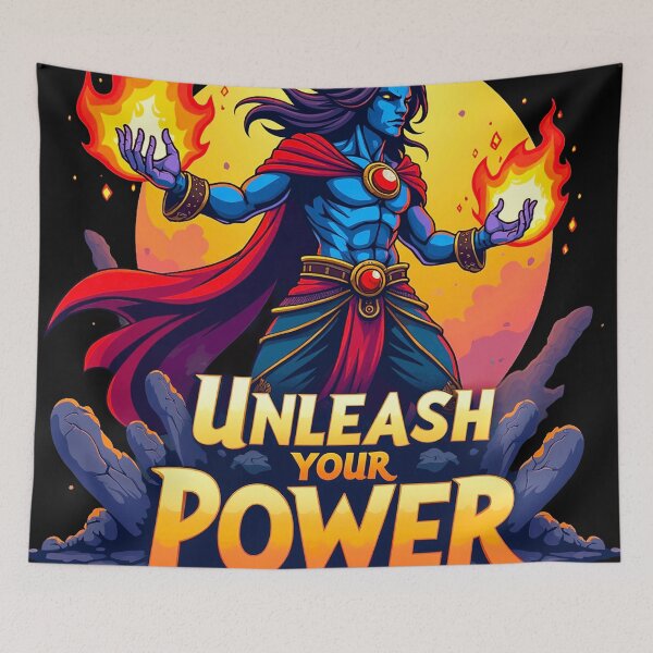 Item preview, Mystical Warrior Unleashing Fiery Power designed and sold by artwaves.
