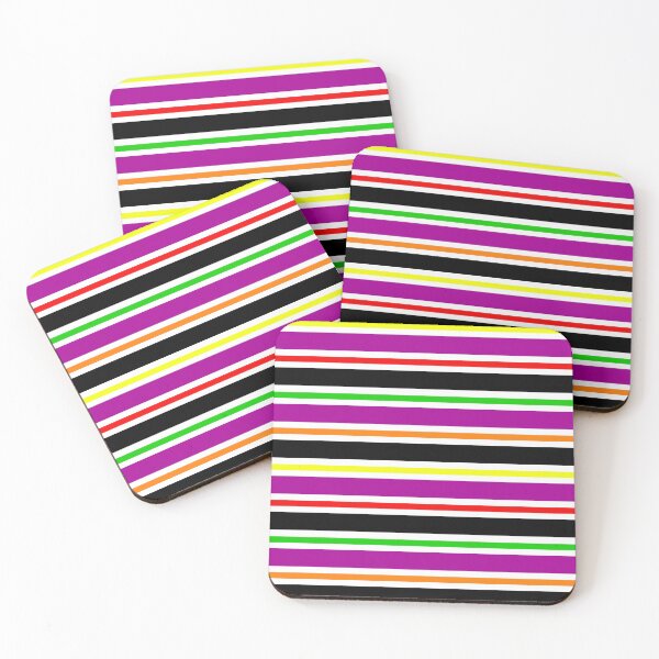 Item preview, Purple Black Colorful Stripes Pattern designed and sold by PatternTitan.