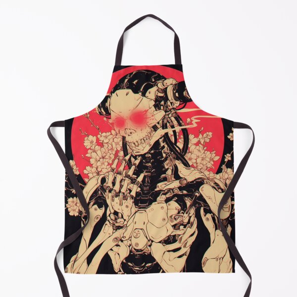 Item preview, Retro Futuristic Cyberpunk Skull Skeleton Servitor Sakura designed and sold by Nightarcade.