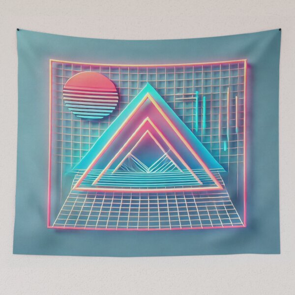 Item preview, Minimalist Synthwave Triangles and Grids designed and sold by Genady.