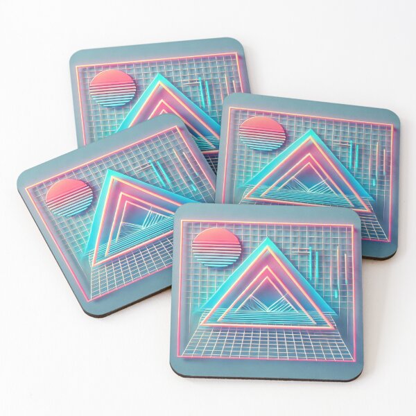 Item preview, Minimalist Synthwave Triangles and Grids designed and sold by Genady.