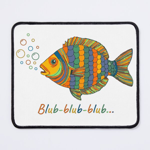 Item preview, Blub-blub-blub! Colorful fish, bubbles and text designed and sold by ZorianArt.