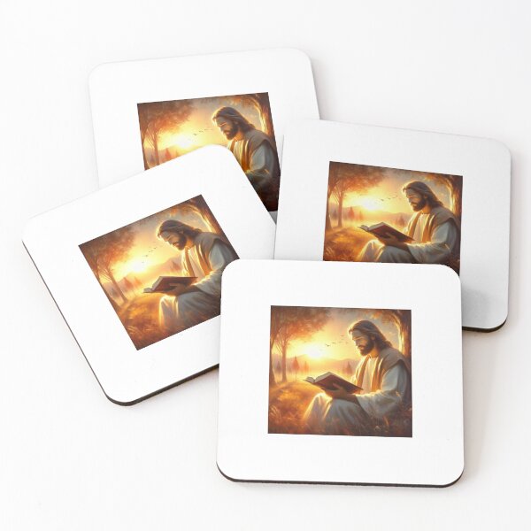 Item preview, Jesus Christ Reading the Bible In Sunrise Nature designed and sold by boomfire153.