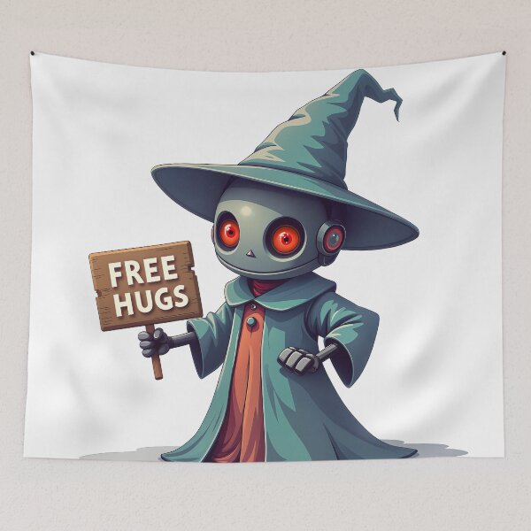 Item preview, Friendly Robot Wizard Offering Free Hugs designed and sold by LiveDesigner.