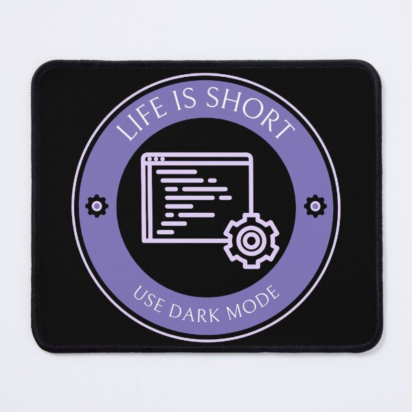 Item preview, Life is Short, Use Dark Mode - Purple designed and sold by Circle-Cats.