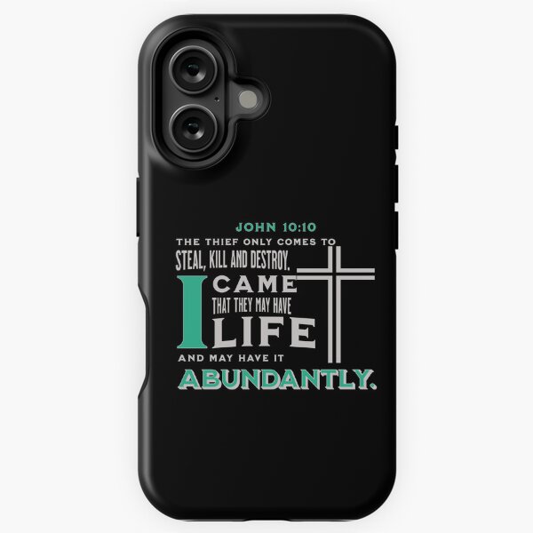 Item preview, Abundant Life Bible Verse - John 10 v 10 (dark background) designed and sold by Abundance4U.