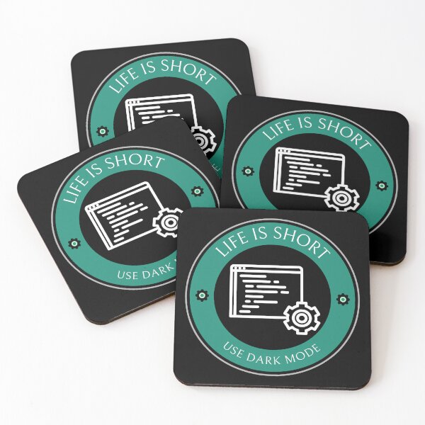Item preview, Life is Short, Use Dark Mode - Green designed and sold by Circle-Cats.