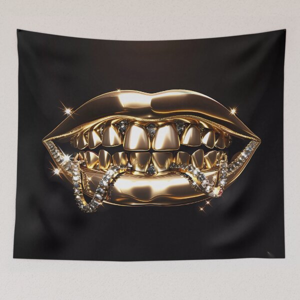 Item preview, “Golden Grin: Diamonds & Bling by Jewelers” designed and sold by Art-Vortex-fr.