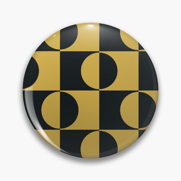 Item preview, Art Deco  Golden and Black Half Circles on squares  designed and sold by Yasminepatterns .