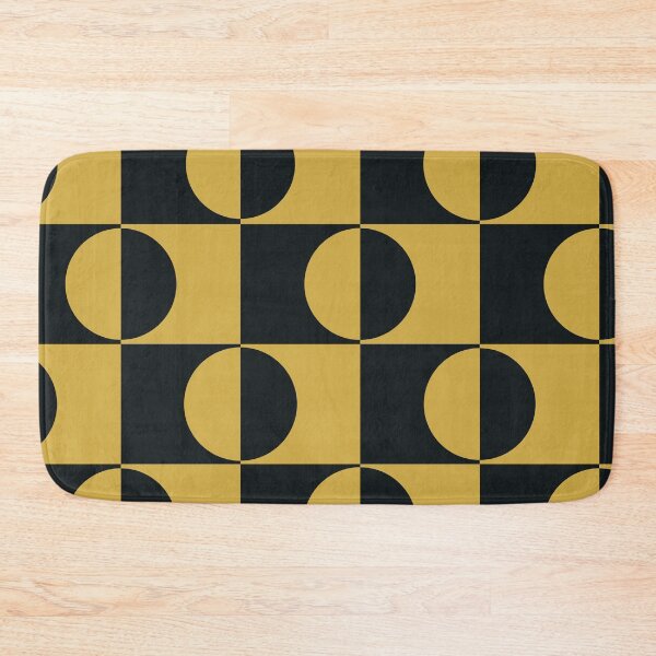 Item preview, Art Deco  Golden and Black Half Circles on squares  designed and sold by Yasminepatterns .