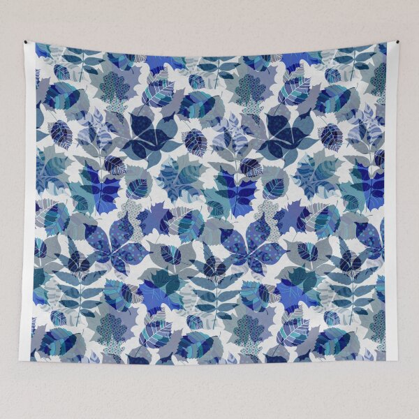 Item preview,  Fancy fantasy leaves  Winter Blue designed and sold by Alessandro Remo Mazzoni Remotextiles.