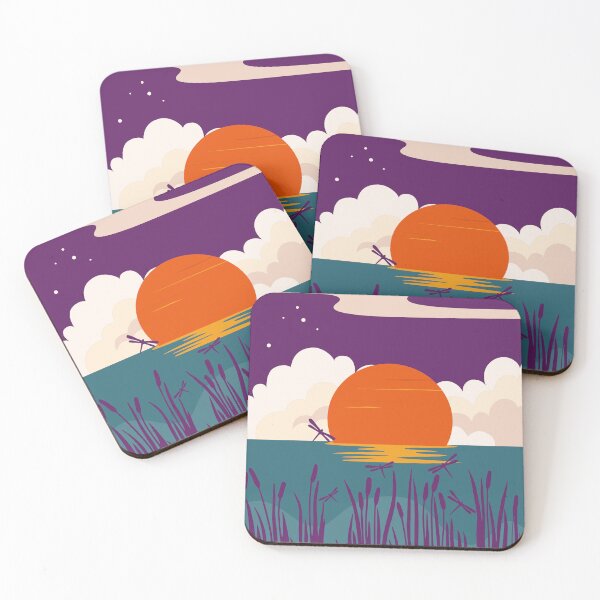 Item preview, Dragonflies and the Purple Sunset Over the Sea designed and sold by Moon-Designn.