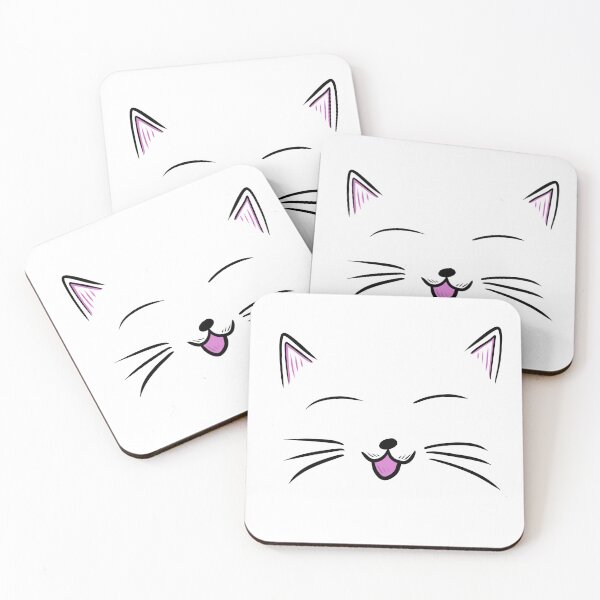 Item preview, Simplistic cat drawing of happy cat face smiling designed and sold by kitty-kingdom.
