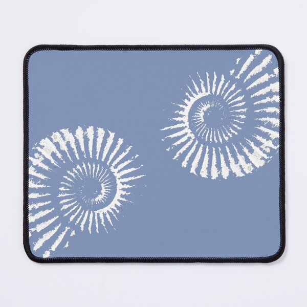 Item preview, Ammonites white on cornflower blue designed and sold by LisaLeQuelenec.