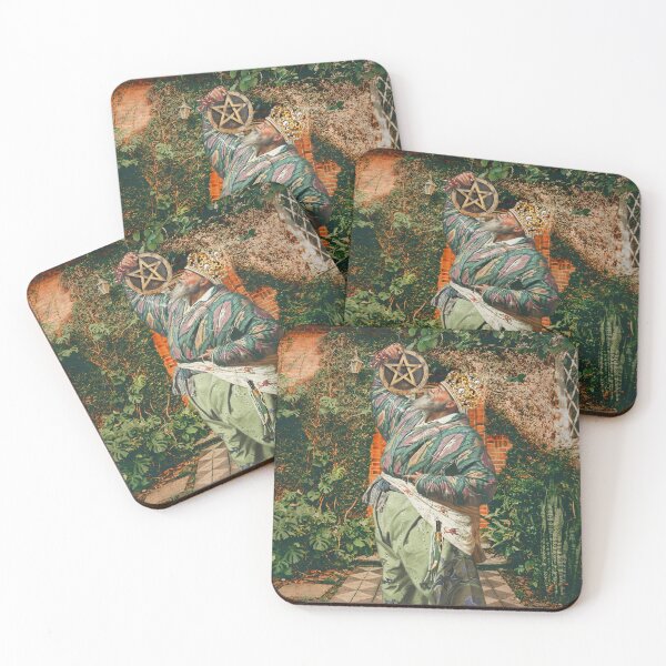 Aperçu de l'œuvre Tarot Roi Pentacles Succès Financier Jardin Vintage créée et vendue par SoulscapeStudio.
