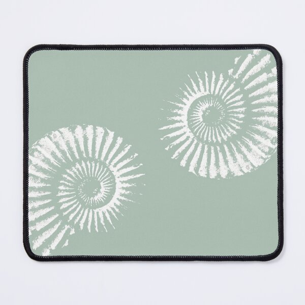 Item preview, Ammonites white on sage green designed and sold by LisaLeQuelenec.
