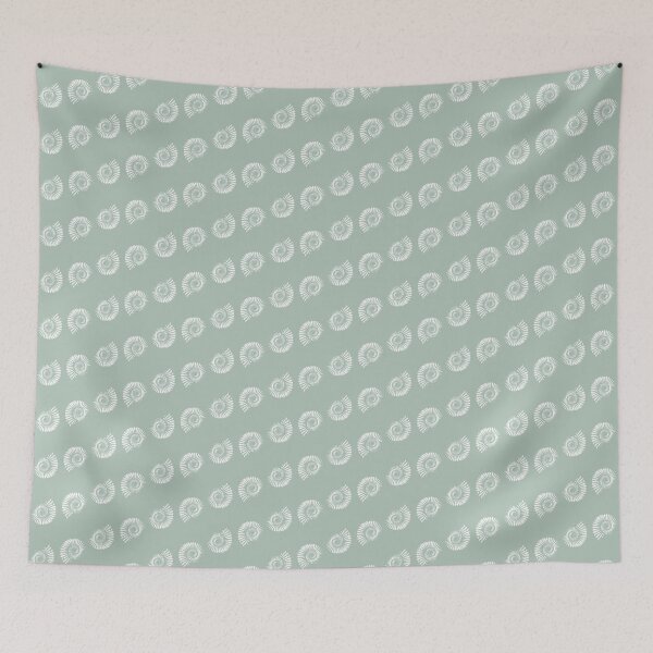 Item preview, Ammonites white on sage green designed and sold by LisaLeQuelenec.