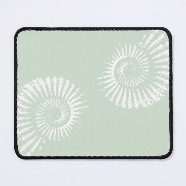 Item preview, Ammonites white on seaglass green designed and sold by LisaLeQuelenec.