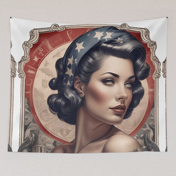 Item preview, Patriotic Pinup Girl  designed and sold by MatrixTattoo.