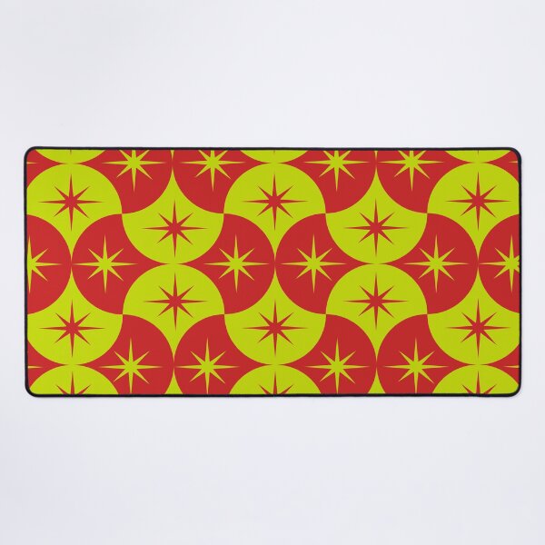Item preview, Mid Century Starbursts on Red and Yellow Scallop Shapes  designed and sold by Yasminepatterns .