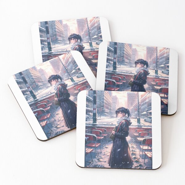 Item preview, Anime small girl in winter city art designed and sold by TheArtistOf2022.