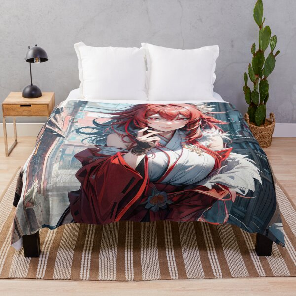 Item preview, Anime redhead girl in kimono art designed and sold by TheArtistOf2022.