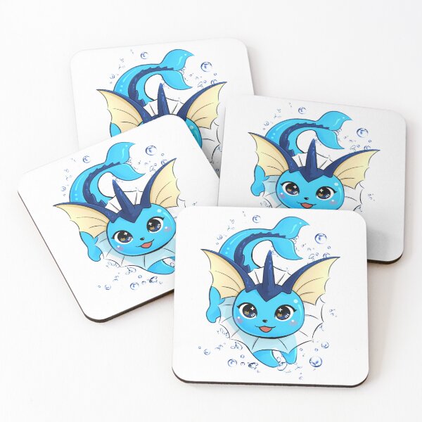 Item preview, cat mermaid aqua poke monster cute blue fish designed and sold by mtdessin.