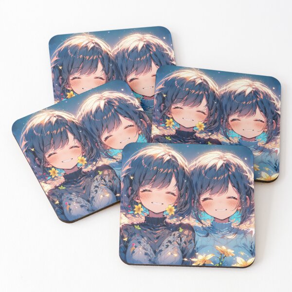 Item preview, Two Cute anime girls double portrait art designed and sold by TheArtistOf2022.
