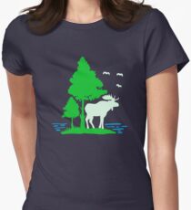 Moose and Tree Women's Fitted T-Shirt