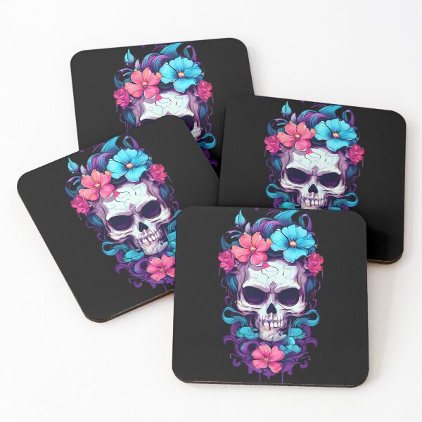 Item preview, Charming Skull and Flower Tee Design designed and sold by Mechanical-Artt.