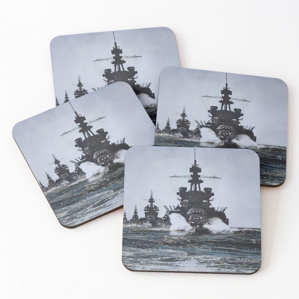 Item preview, Colorized Vintage WW2 Photograph -USS PENNSYLVANIA and battleship of COLORADO class followed by three cruisers  January 1945. designed and sold by ReadytoWork.