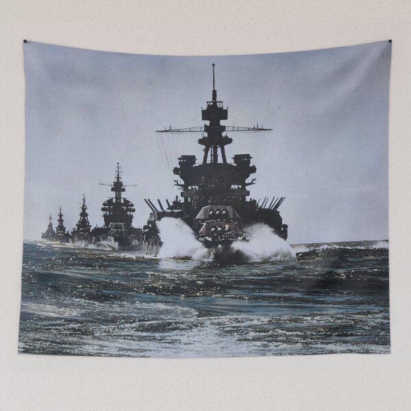 Item preview, Colorized Vintage WW2 Photograph -USS PENNSYLVANIA and battleship of COLORADO class followed by three cruisers  January 1945. designed and sold by ReadytoWork.