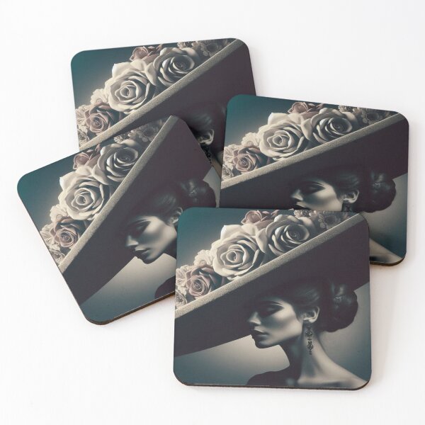 Item preview, Portrait of a woman with a large white hat: A tribute to Frida Kahlo's magical realism designed and sold by FotoworldEdel.