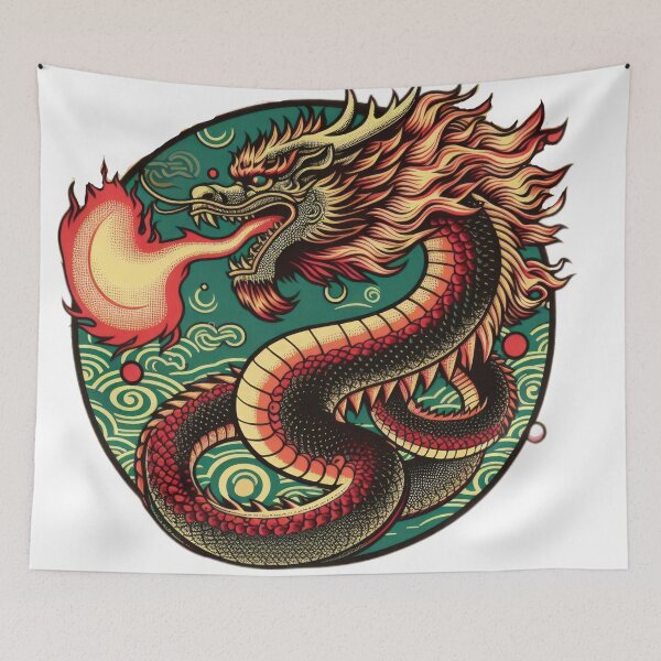 Item preview,  vintage dragon spews flames designed and sold by Expressions-Sel.