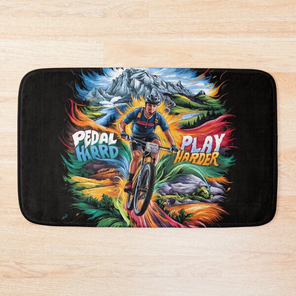 Item preview, Pedal hard, play harder - MTB - Fun Sports Prints  designed and sold by PosiPrints.