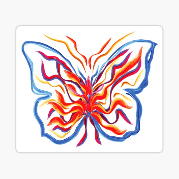 "Butterfly Drawing " Sticker by NoraMohammed Redbubble
