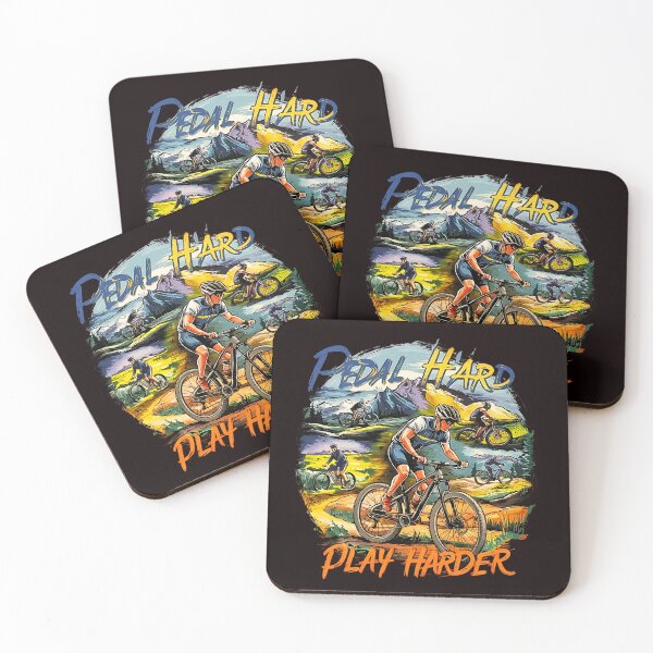 Item preview,  Pedal hard, play harder v2 - MTB - Fun Sports Prints  designed and sold by PosiPrints.