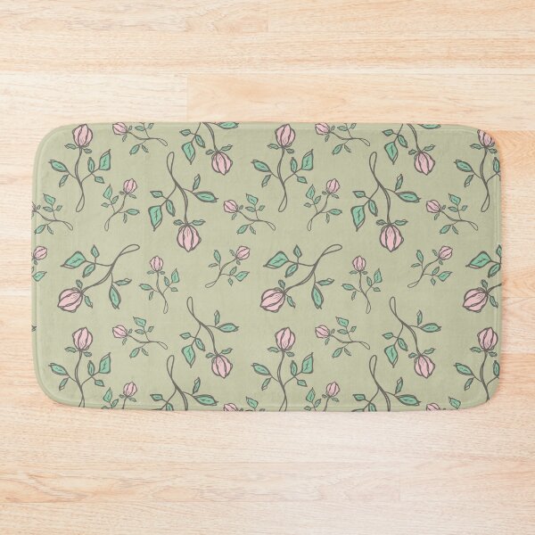Item preview, Line art pastel rose bud seamless pattern designed and sold by PavlinaBFDesign.