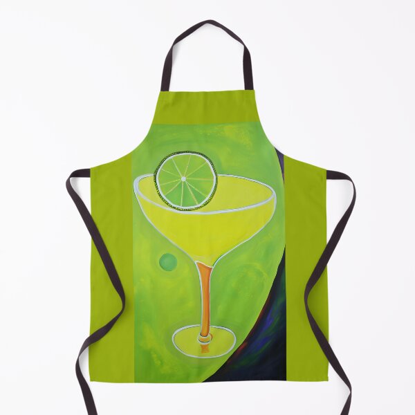 Item preview, Margarita Cocktail Glass with Bright Yellow Drink and Lime Slice on Vibrant Background Abstract Modern Art designed and sold by OlfactoART Studio.