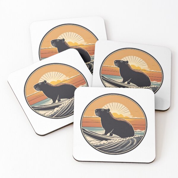 Item preview, Capybara Surfing Funny Beach Design designed and sold by Creastore.