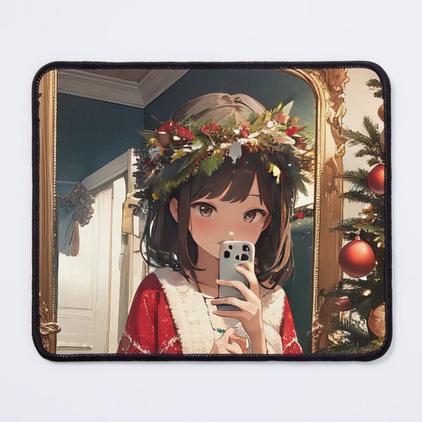 Item preview, Christmas Anime elven girl in a old Santa's house portrait art designed and sold by TheArtistOf2022.